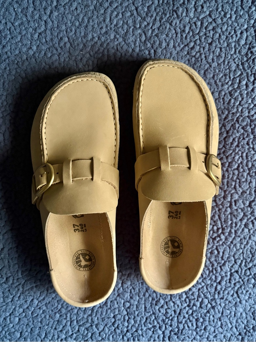 Birkenstock Tan Leather Mule with Buckle - Picture 5 of 6